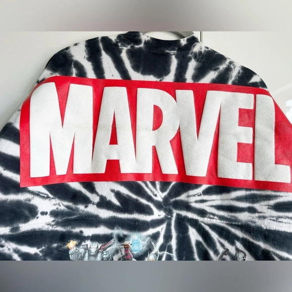 Marvel Tie-Dye Spirit Jersey for Adults Disney Avengers Size Small Black White - Picture 4 of 9
